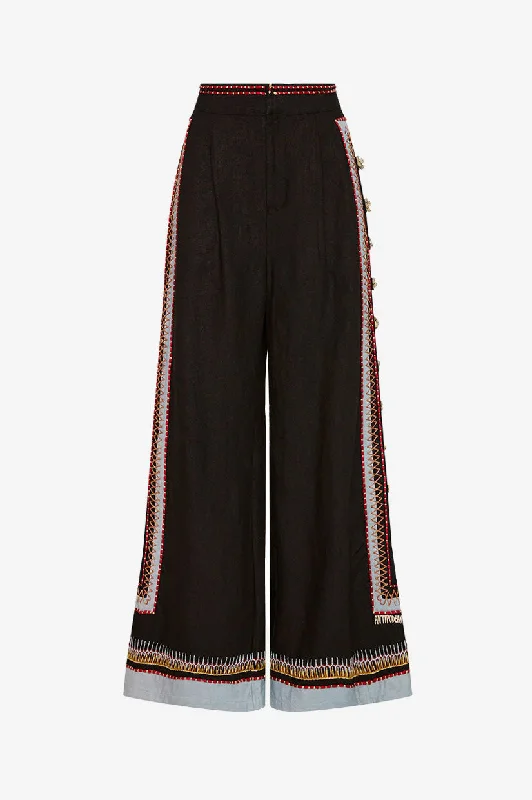 Antipodean Poppy Relaxed Pleat Pant - Black