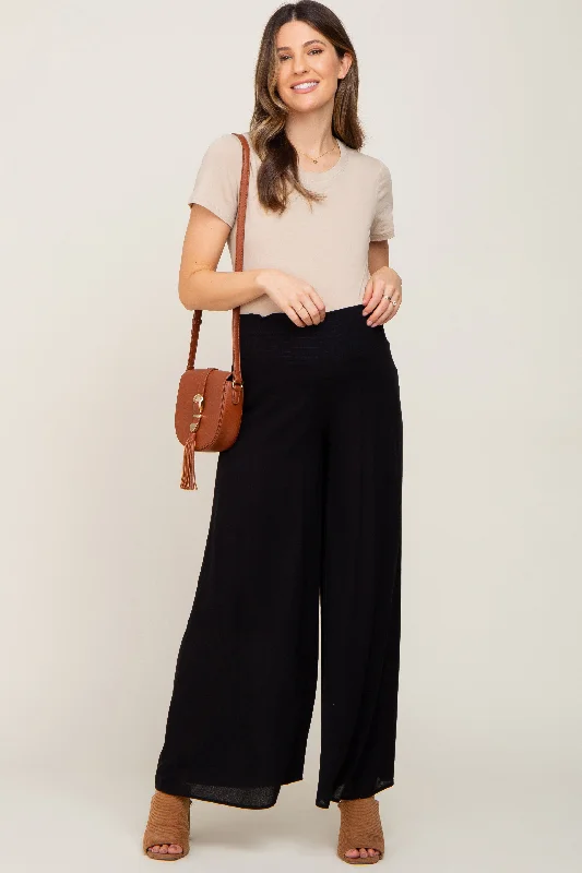 Black Maternity Wide Leg Pants