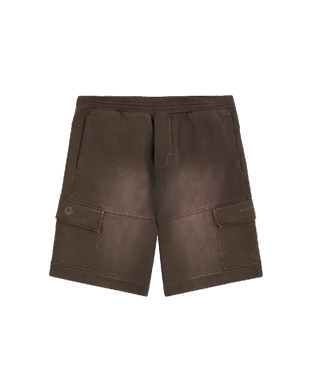 BROWN GARMENT DYE CARGO SHORTS