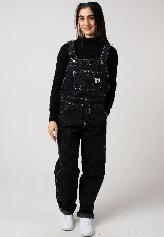 Carhartt WIP - W' Bib Overall Straight Stone Washed Black - Dungarees