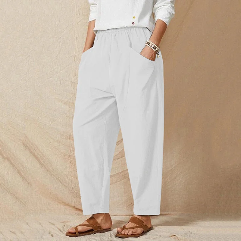 Solid Color Casual Trousers