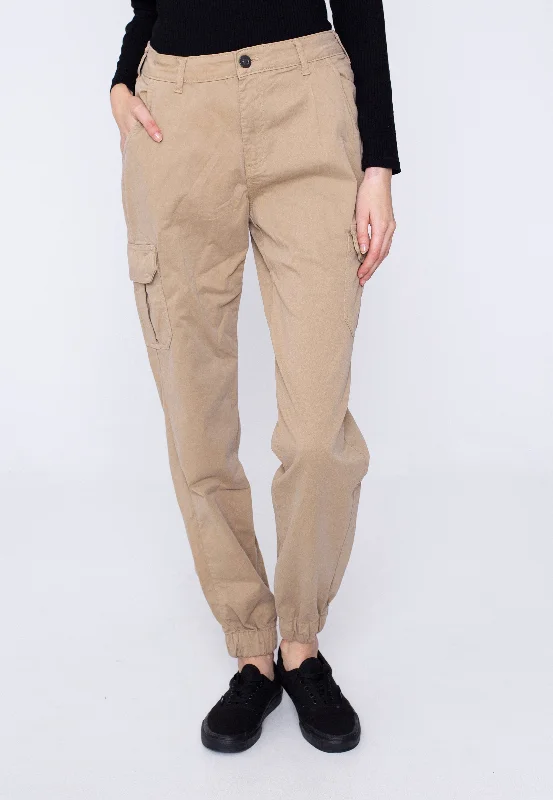 Urban Classics - Ladies High Waist Cargo Soft Taupe - Pants