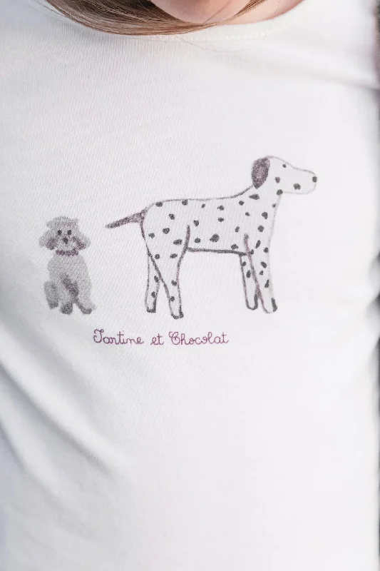 T-shirt - Illustration chiens aubergine