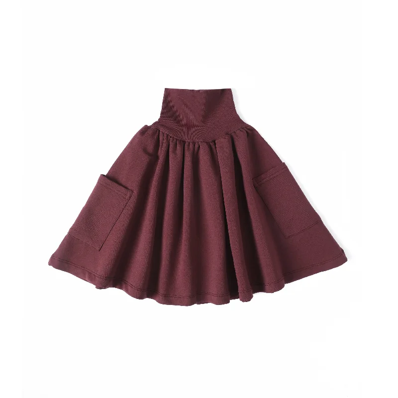 Anecdote Wine High Waisted Skirt With Pockets