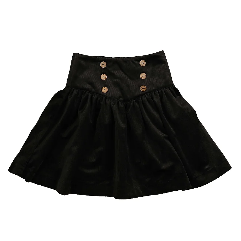 Belati Black Velour Corduroy Skirt (BSK334)