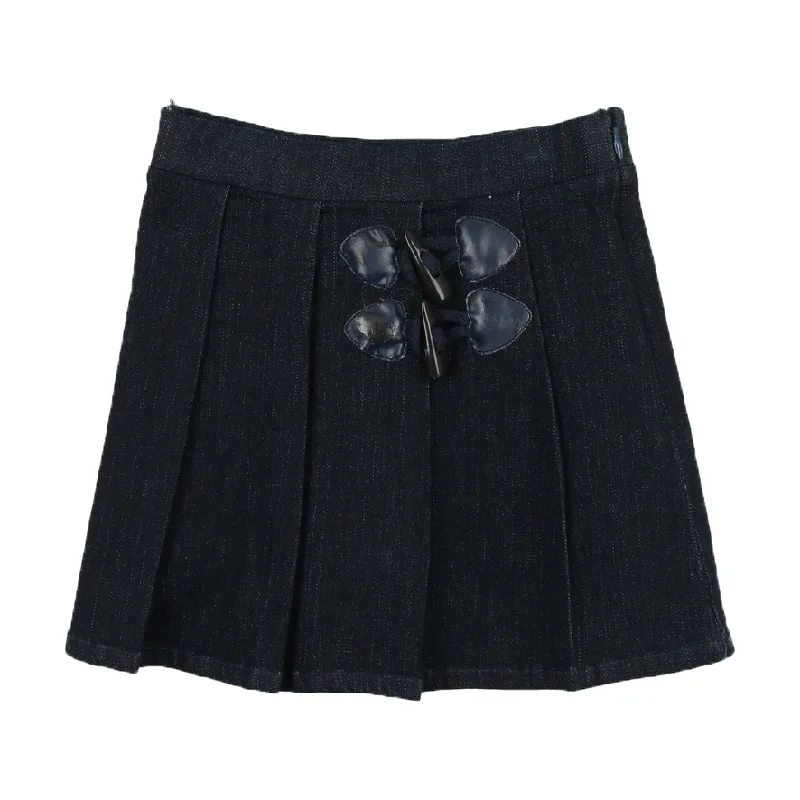 Bopop Blue Denim Pleated Skirt