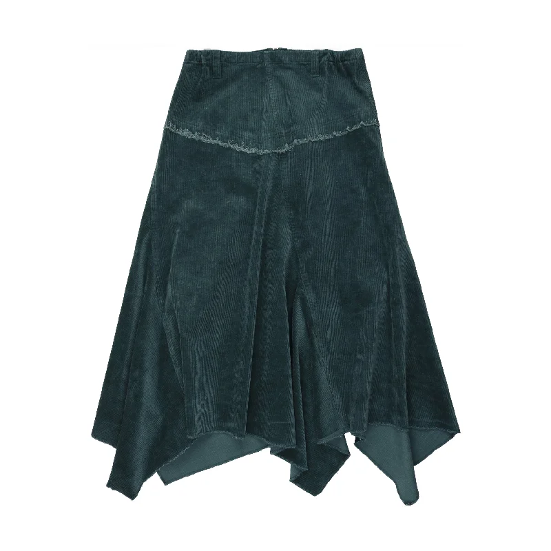 Coco Blanc Teal Blue Corduroy Skirt