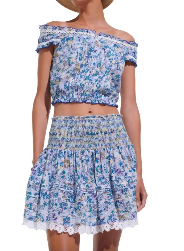 Galia Mini Skirt In Blue Sweet Liberty