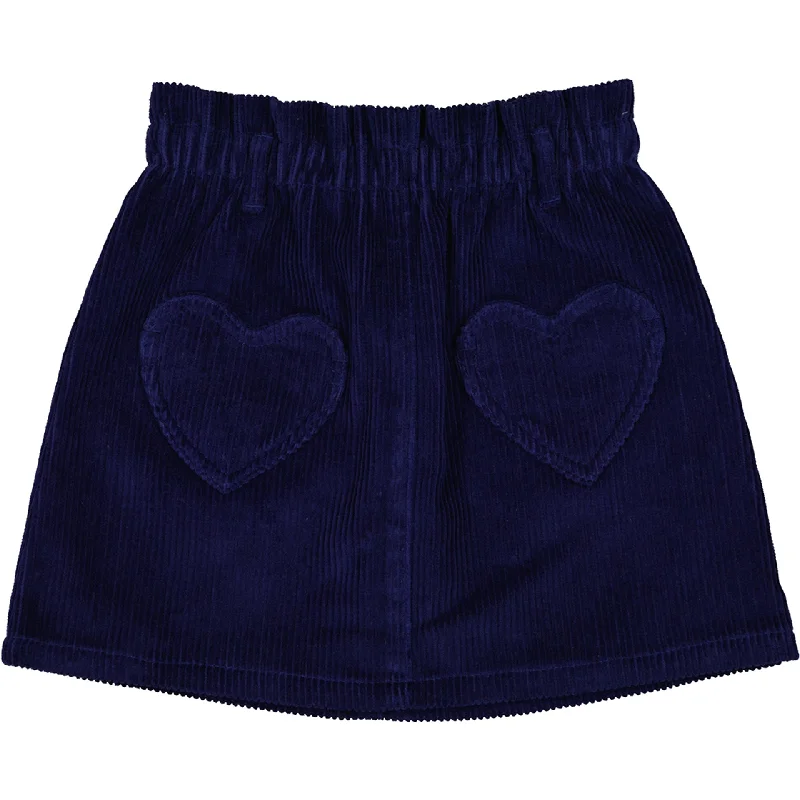 Louis Louise Indigo Skirt Schoola long Corduroy