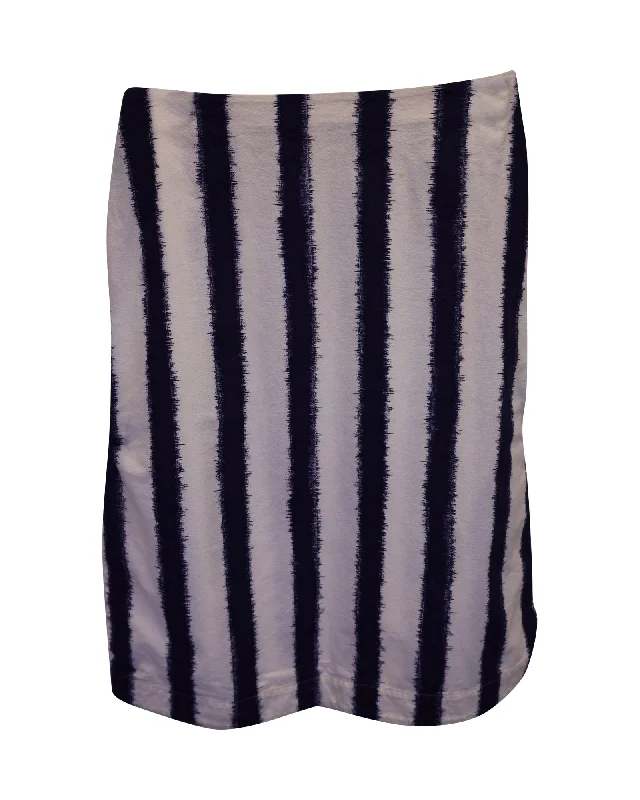 Marni Striped Skirt in Blue Cotton