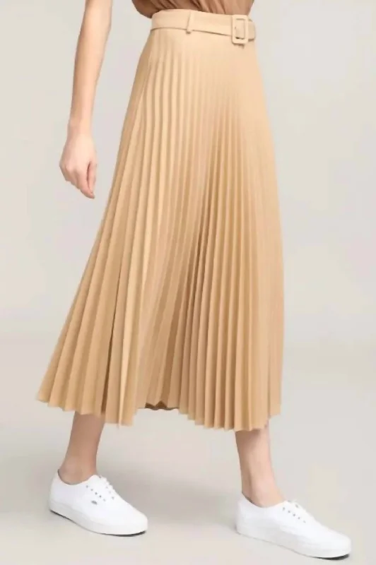 Pleated Skirt In Taupe