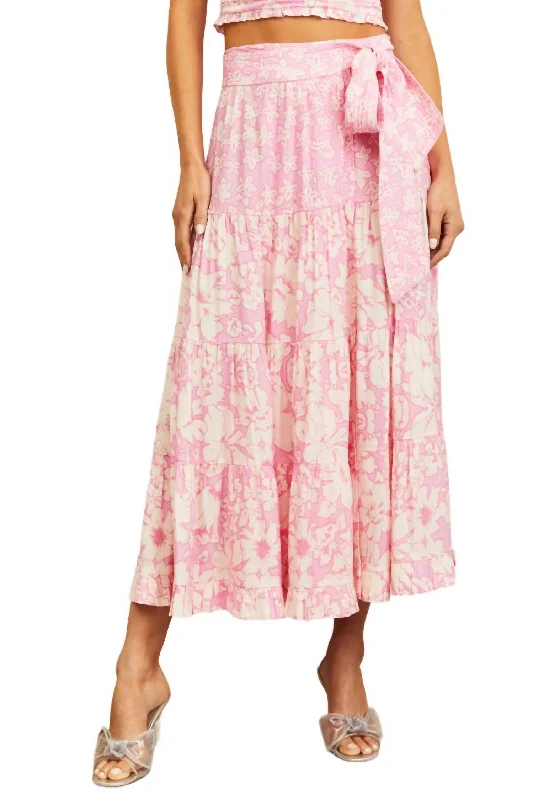 Wanda Skirt In Portia Ombre Floral Print