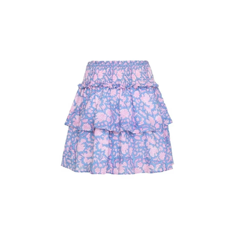 Women's Veda Skirt In Hot Pink/cornflower Blue