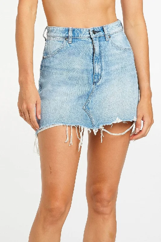 Wrangler Womens Repair Denim Mini  Skirt - Never Never