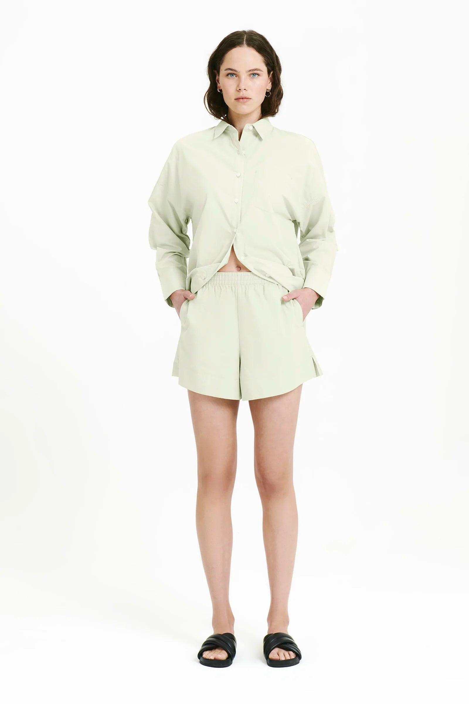 Cruz Poplin Short- Eucalyptus