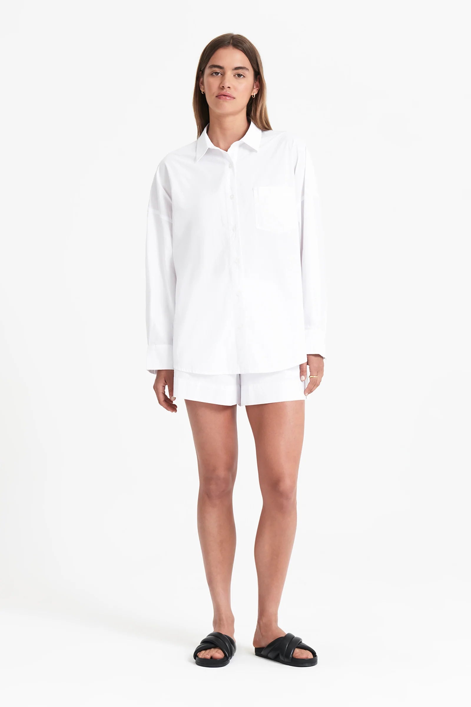 Cruz Poplin Short- White