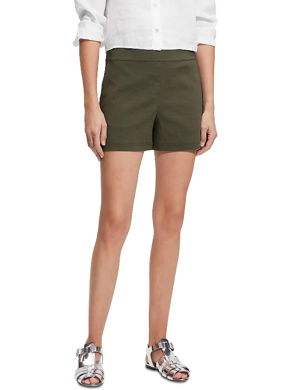 Womens High Rise Solid Casual Shorts