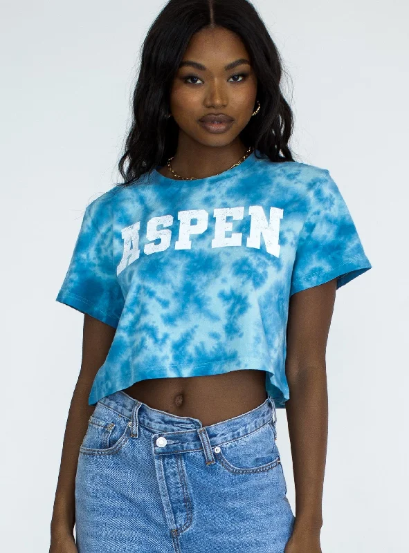 Annandale Blue Tie-Dye Cropped Tee