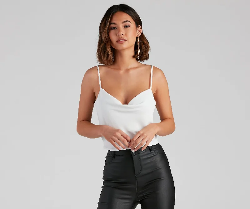 Class Act Cowl Neck Cami Top