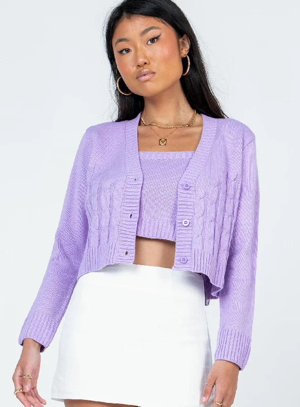 Donita Cardigan Set Purple