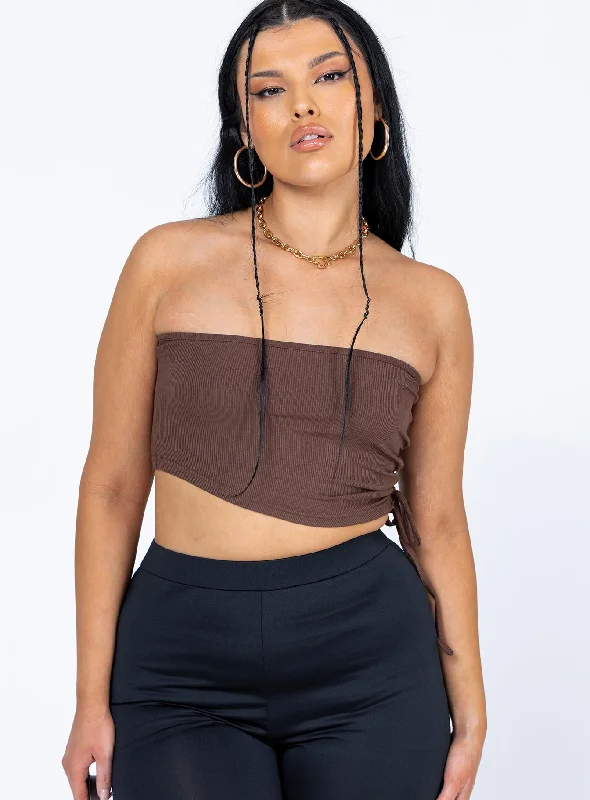 Leala Top Brown