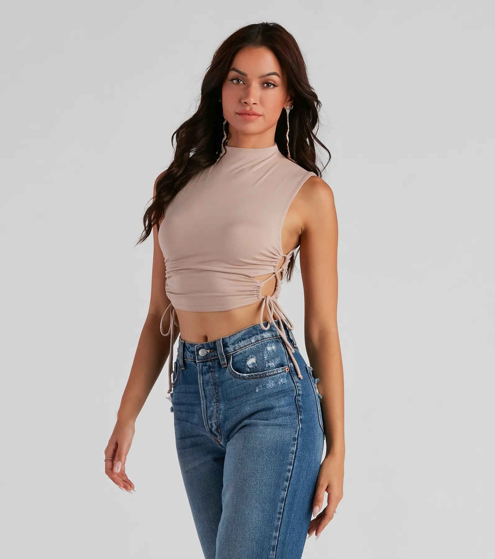 Love The Look Lace-Up Crop Top