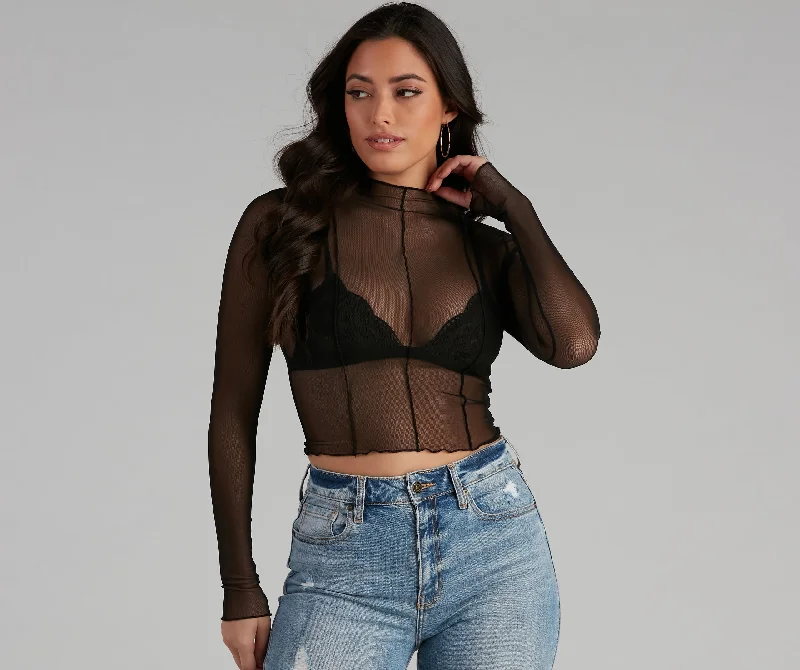 Mesh Moment Seam Crop Top