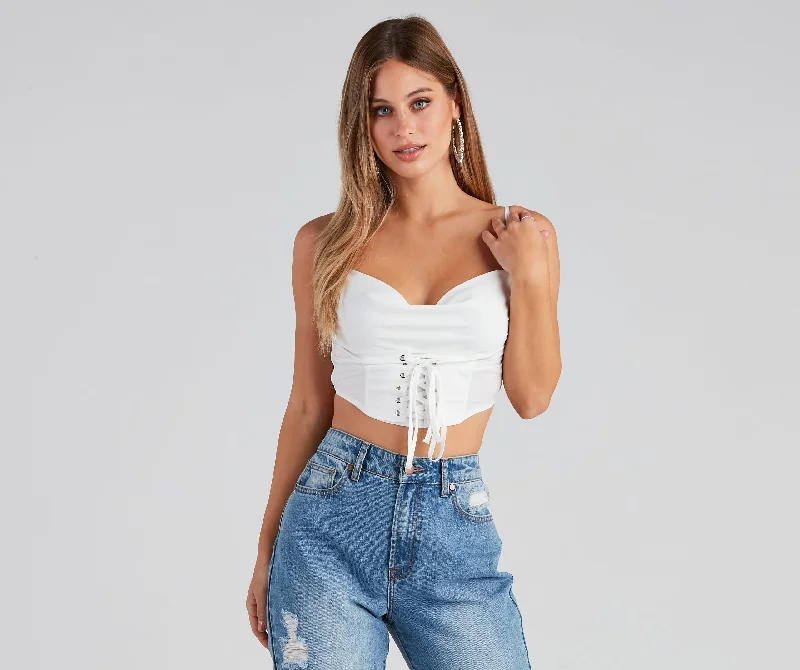 New Beau Lace-Up Crop Top