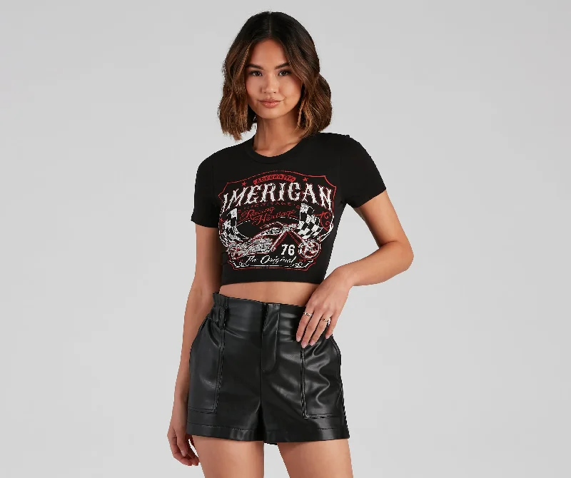 Racer Babe Cropped Graphic Tee