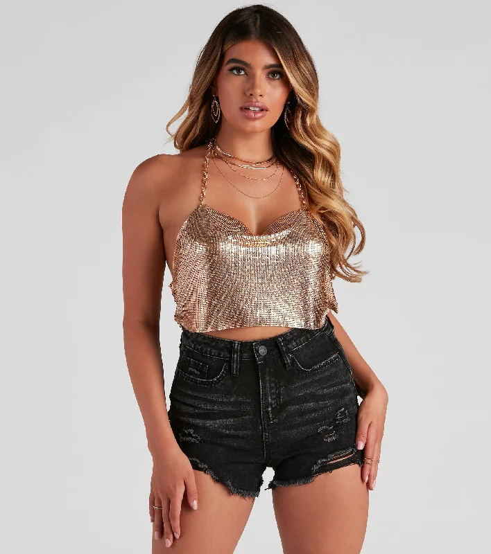 Sassy Chic Open Back Chainmail Top