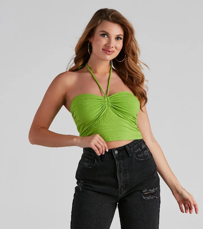 So Trendy Ruched Halter Top