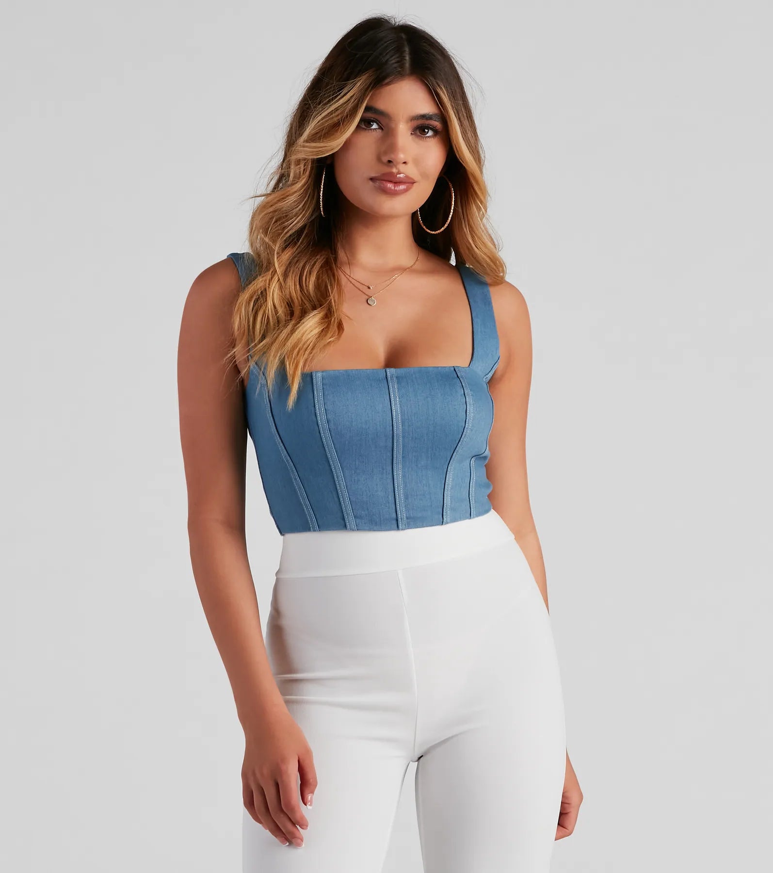 Timeless Square Neck Denim Corset