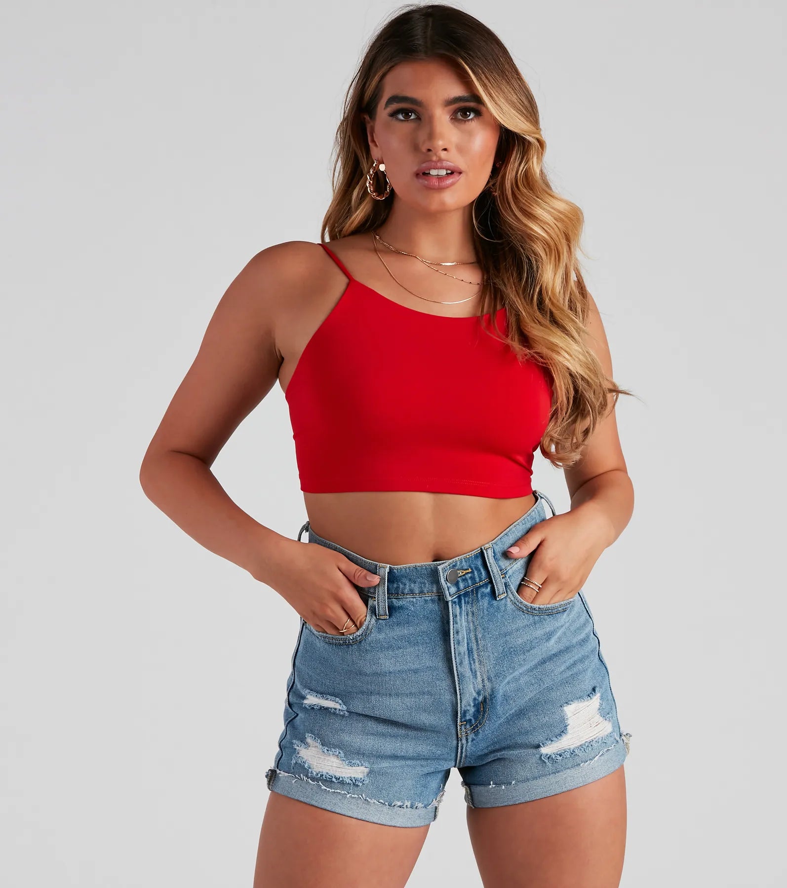 Walk Away Lace-Up Crop Top